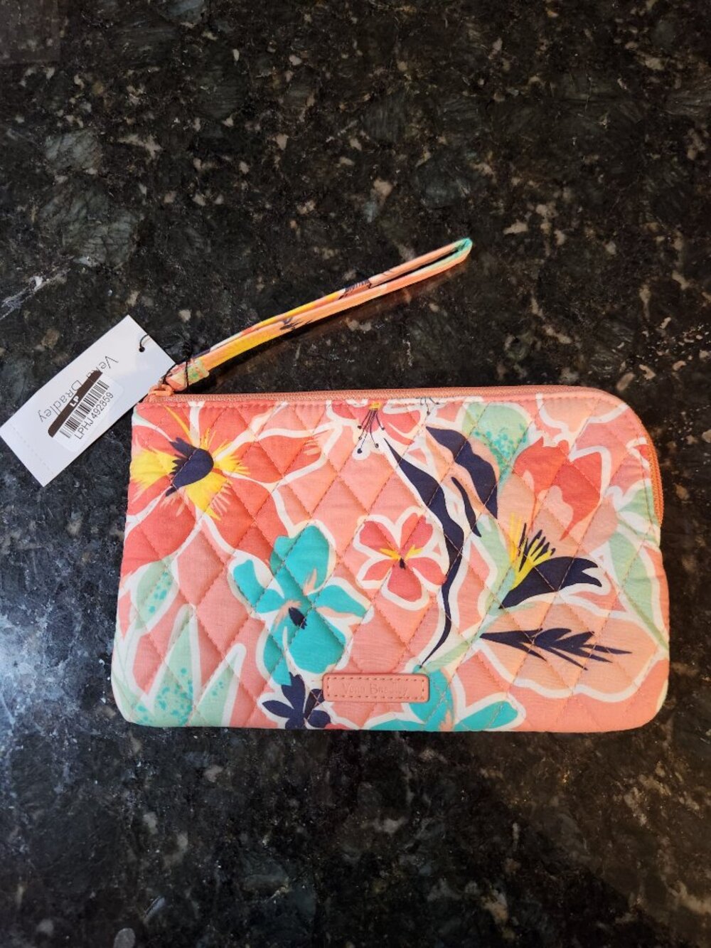NWT Vera Bradley RFID All-Day Simple Wristlet - Rain Forest Lily Coral